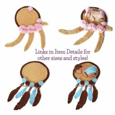 Bohemian Fondant Dream Catcher Cake Topper for Baby Shower