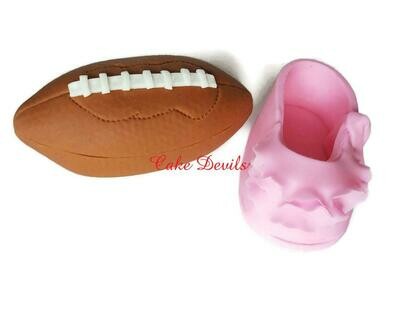 Tutus or Touchdowns Fondant Gender Reveal Cake Toppers