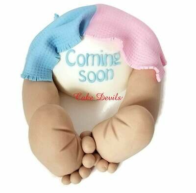 Gender Reveal Baby Butt Cake Topper
