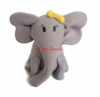 Elephant Baby Shower Cake Topper, Handmade Fondant Mommy and Baby Elephants