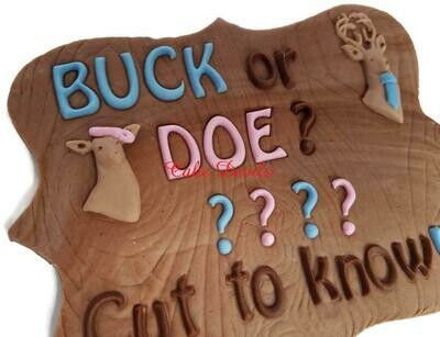 Buck or Doe Gender Reveal Fondant Gender Reveal Cake Topper