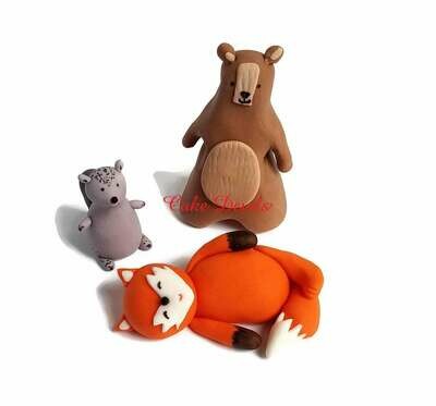 Fondant Sleeping Fox Cake Topper