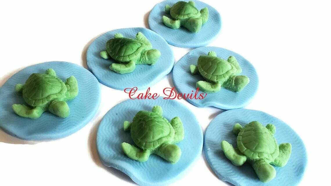 3D Fondant Turtle Cupcake Toppers