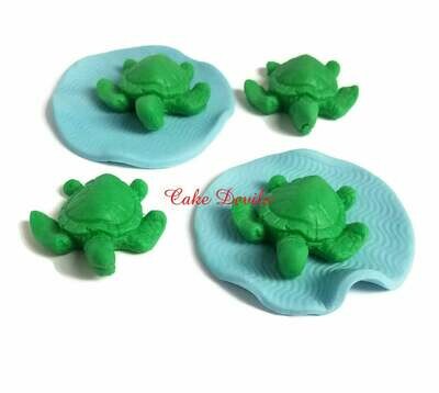3D Fondant Turtle Cupcake Toppers