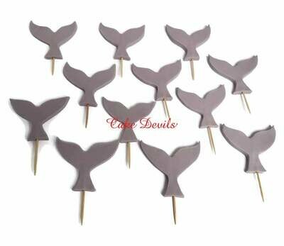 Whale Tail Fondant Cupcake Toppers