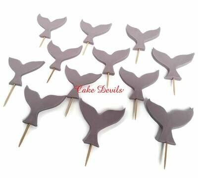 Whale Tail Fondant Cupcake Toppers