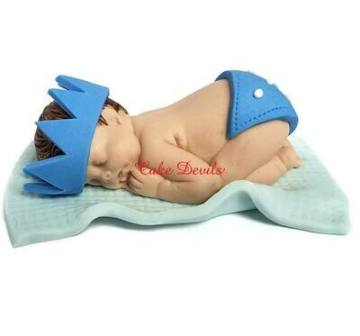 Fondant Prince or Princess Baby with Oversized Crown
