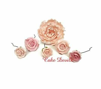 Fondant Roses Cake Toppers