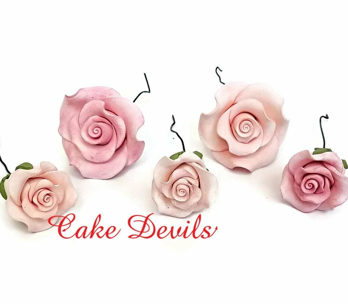 Fondant Roses Cake Toppers