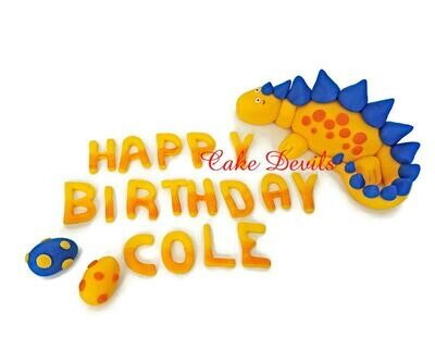 Stegosaurus Cake Topper, Fondant Dinosaur