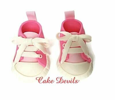 Baby Shower Sneakers with Grommets Cake Topper