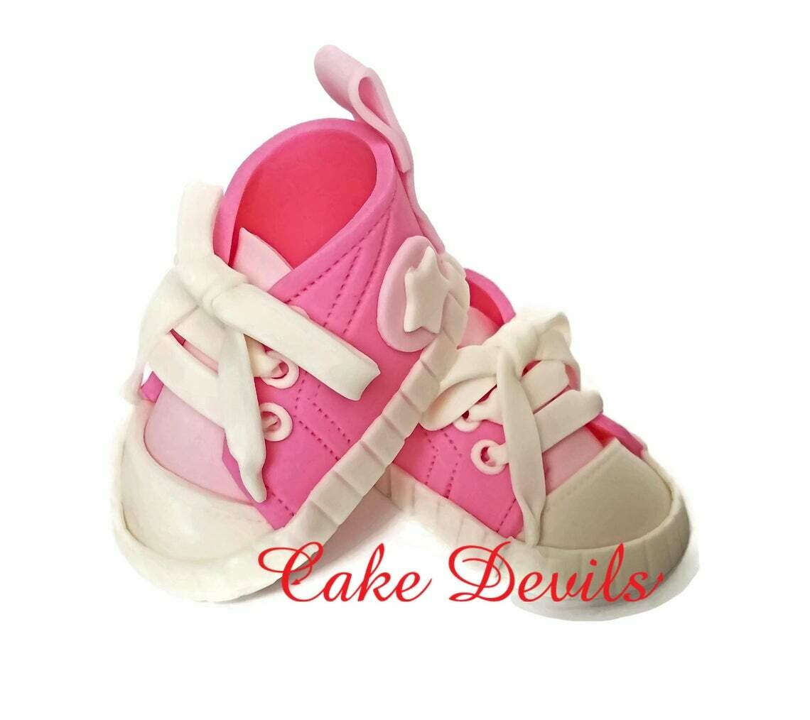 Baby Shower Sneakers with Grommets Cake Topper
