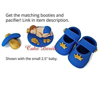 Royal Baby Shower Fondant Cake Topper, Prince sleeping baby, Princess Cake Decoration