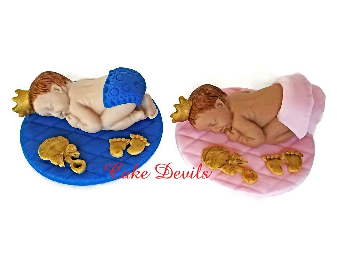 Royal Baby Shower Fondant Cake Topper, Prince sleeping baby, Princess Cake Decoration