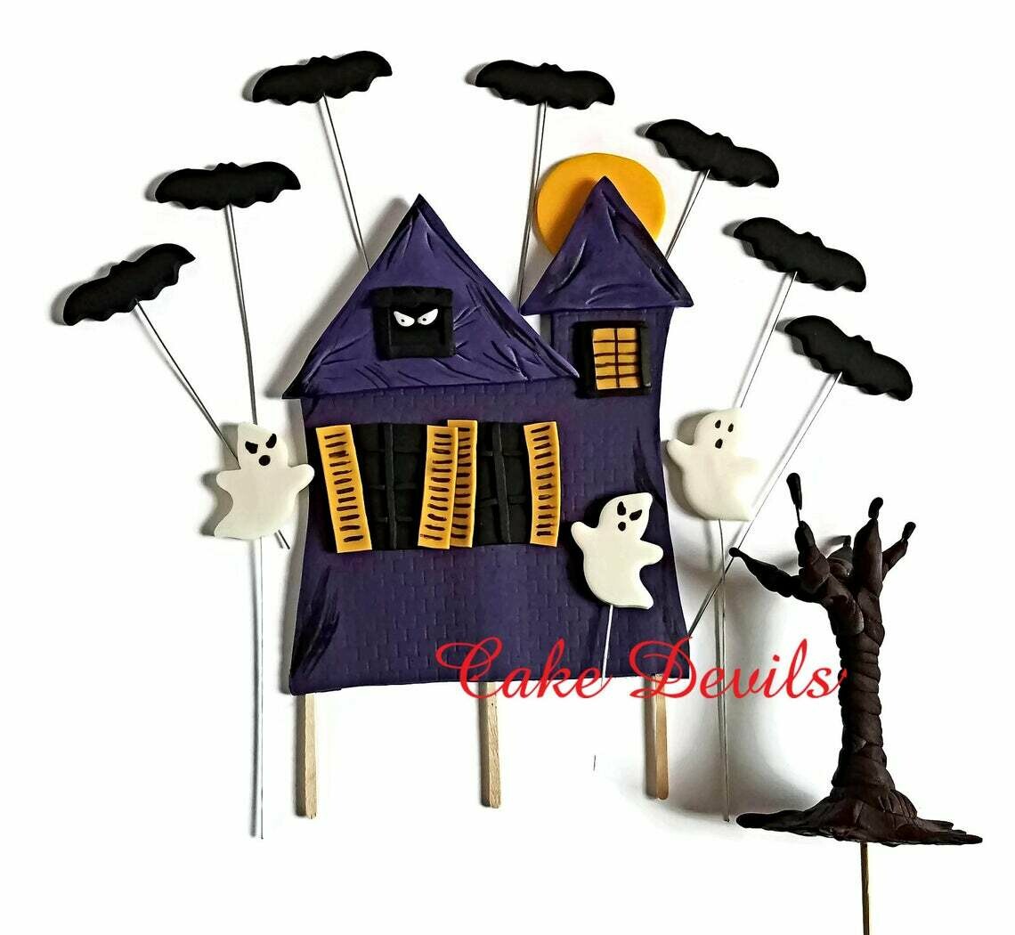 Halloween Haunted House Fondant Cake Topper Kit