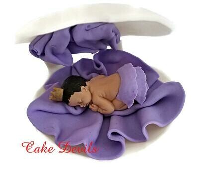 Princess or Prince Baby Shower Cake Topper in a shell