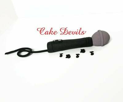 Fondant Microphone Cake Topper with Music note Cake Decorations
