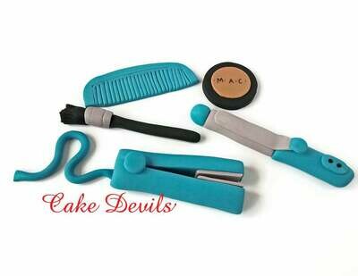 Hairdresser Cake Decorations, Makeup Cake, Beauty Salon Fondant Cake Toppers