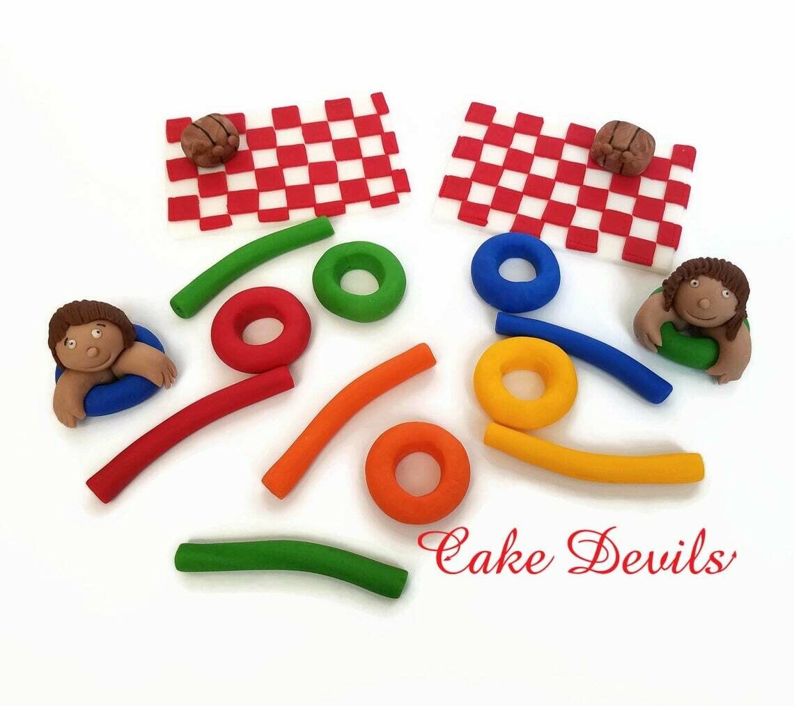 Picnic at the Pool or Lake Fondant Cake Toppers