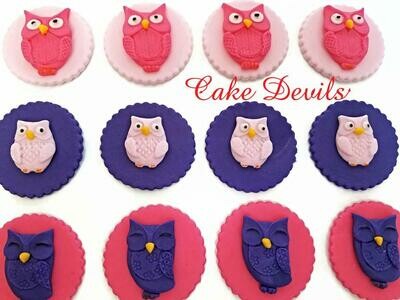 Fondant Owl Cupcake Toppers