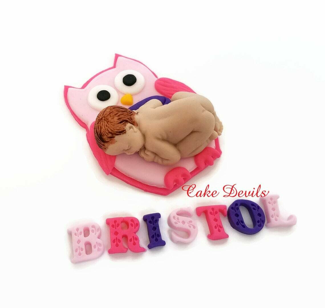 Owl Baby Shower Cake Topper