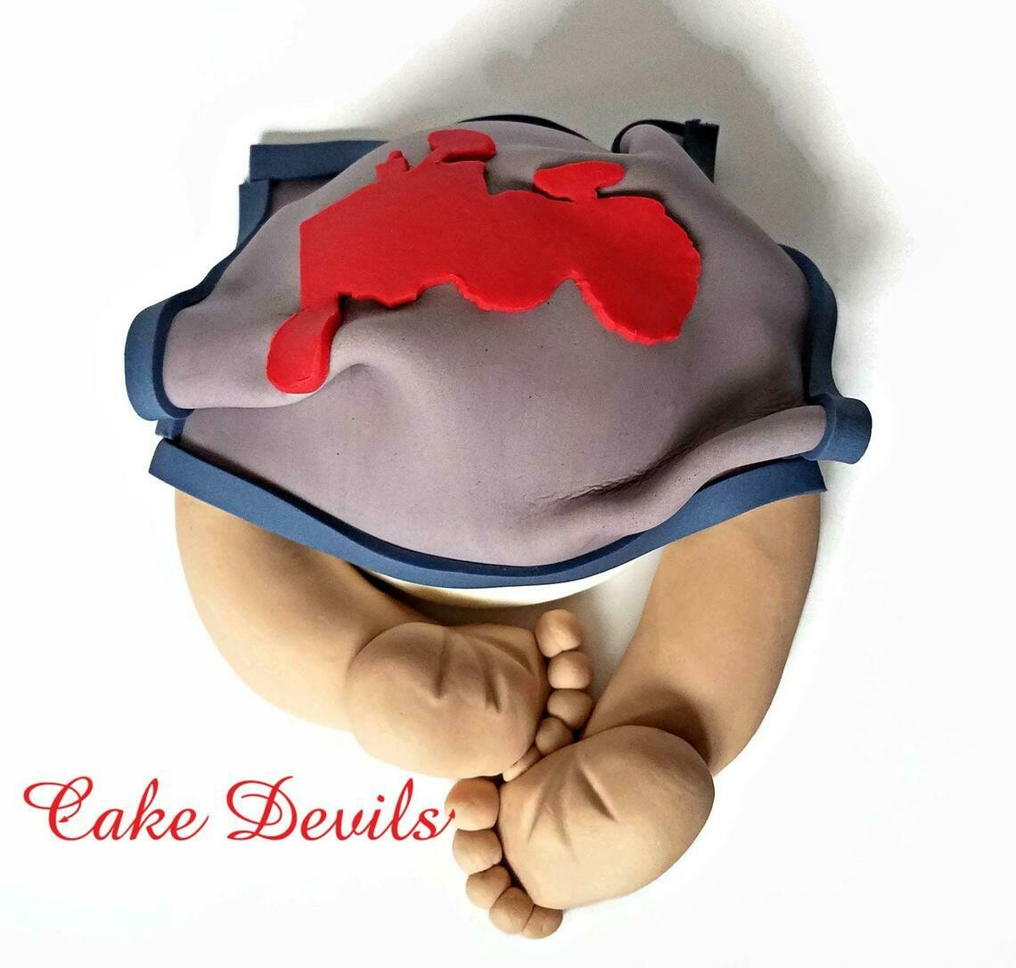 Tractor Baby Butt Cake Topper great for a Farm themed Baby Shower