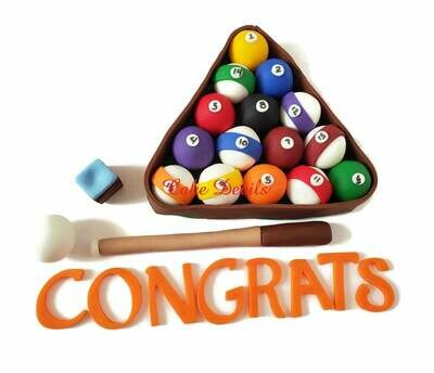 Pool Table Cake Topper, Billiards Cake Decorations