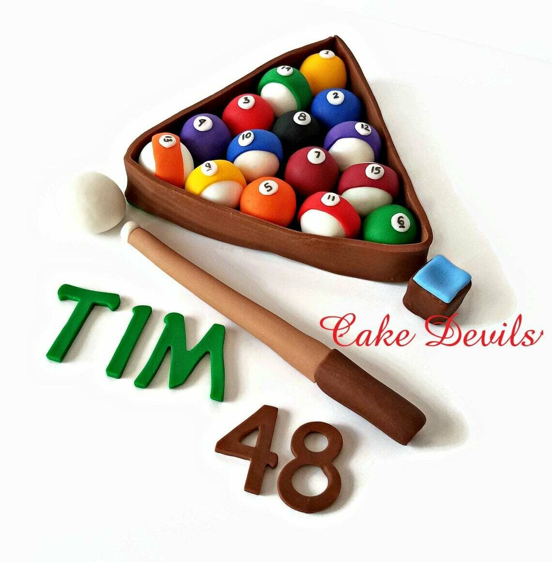 Pool Table Cake Topper, Billiards Cake Decorations