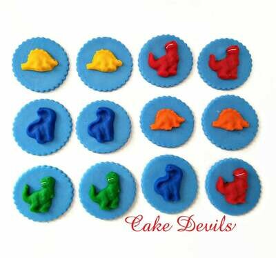 Dinosaur Cupcake Toppers, Fondant Birthday Cake Decorations