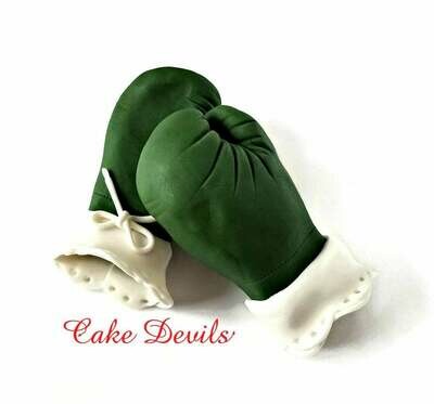 Lace Boxing Gloves Cake Topper, Fondant Camo Boxing Gloves