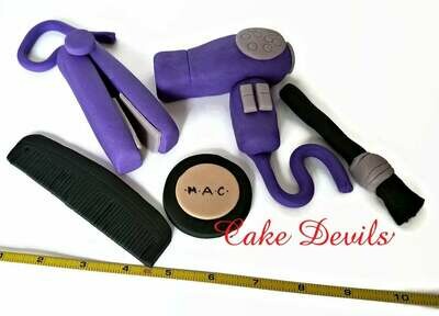 Beauty Salon Fondant Cake Toppers, Hairdresser Cake Decorations, Makeup Cake