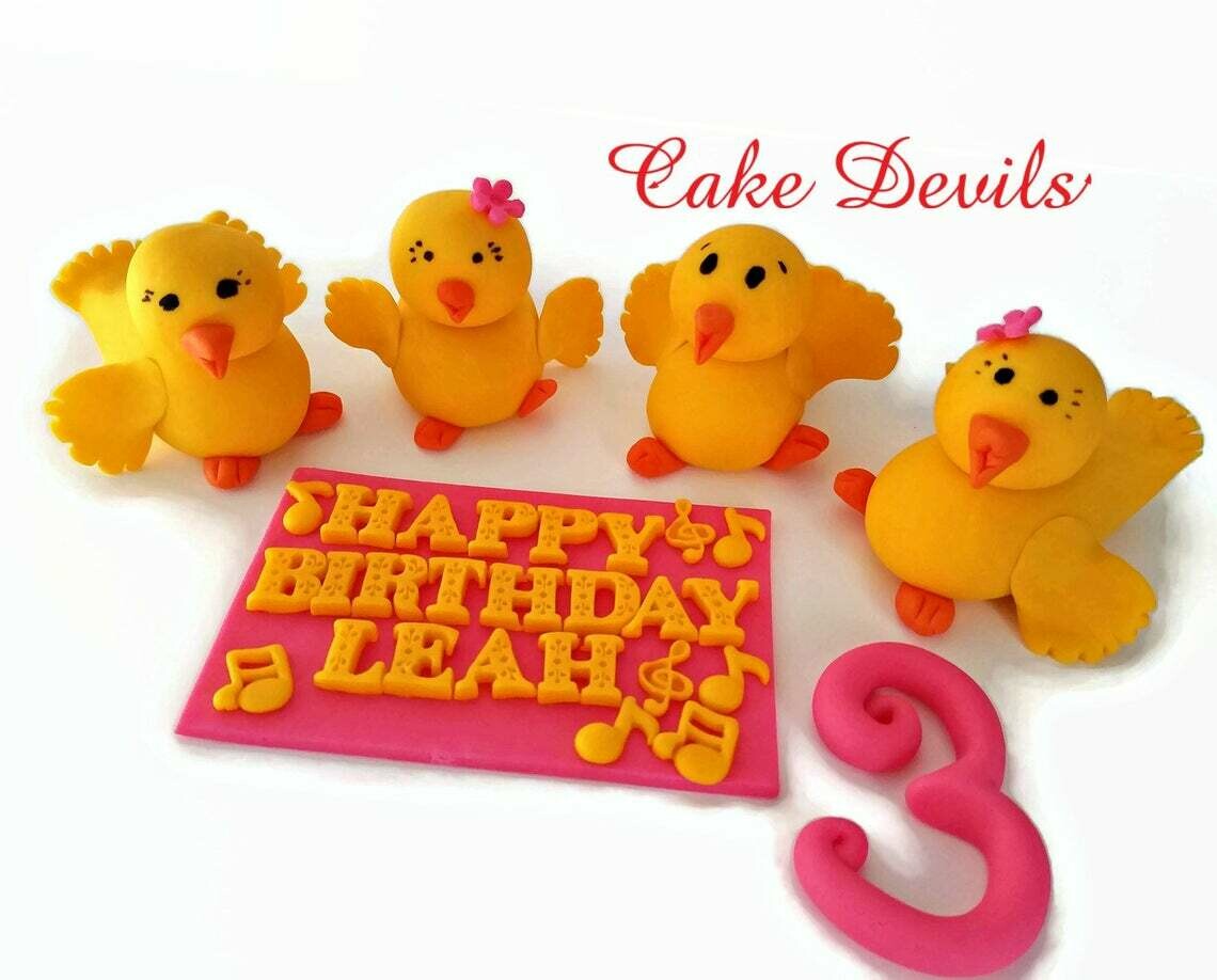 Fondant Ducks, Dancing Duck Cake Toppers