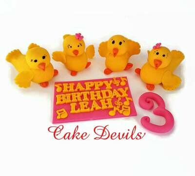 Fondant Ducks, Dancing Duck Cake Toppers