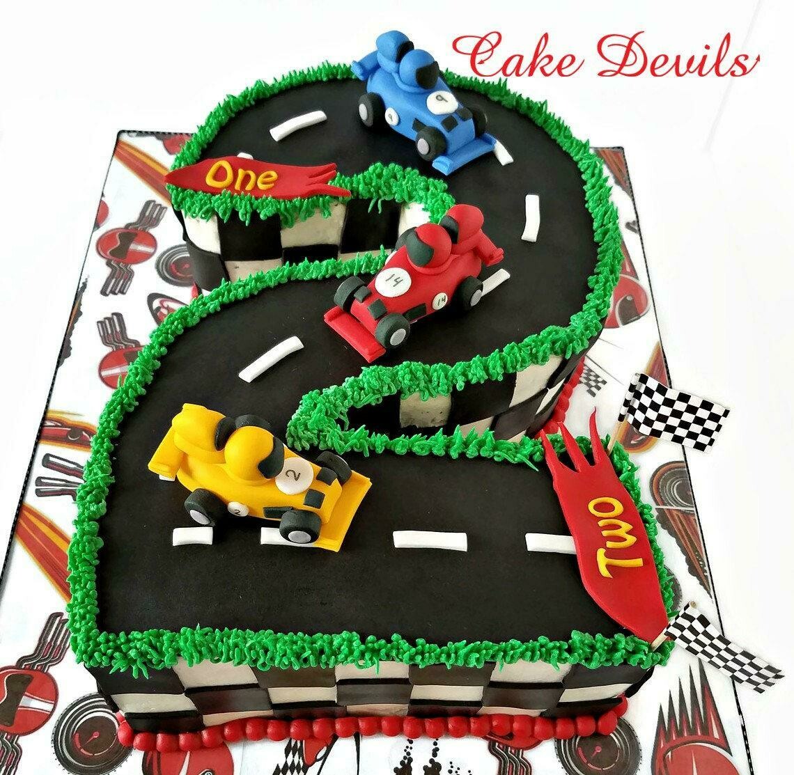 Mini Race Car Fondant Cake Toppers, Handmade Sports Car Cake Decorations for Birthday Cake