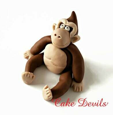 Gorilla Cake Topper, , Fondant Monkey for video game birthday party, kong