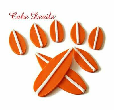 Surfboard and Shark Fin Fondant Cupcake and Cake Toppers, Great for an Ocean theme Birthday Party Cake