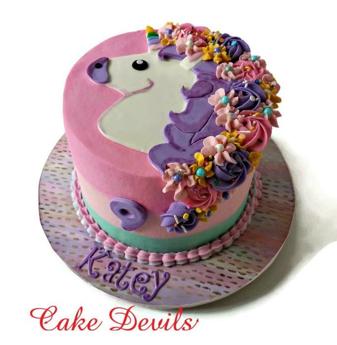 Unicorn Head Cake Topper, Fondant Unicorn head, Unicorn Party, Flat Unicorn, Handmade Edible birthday decorations