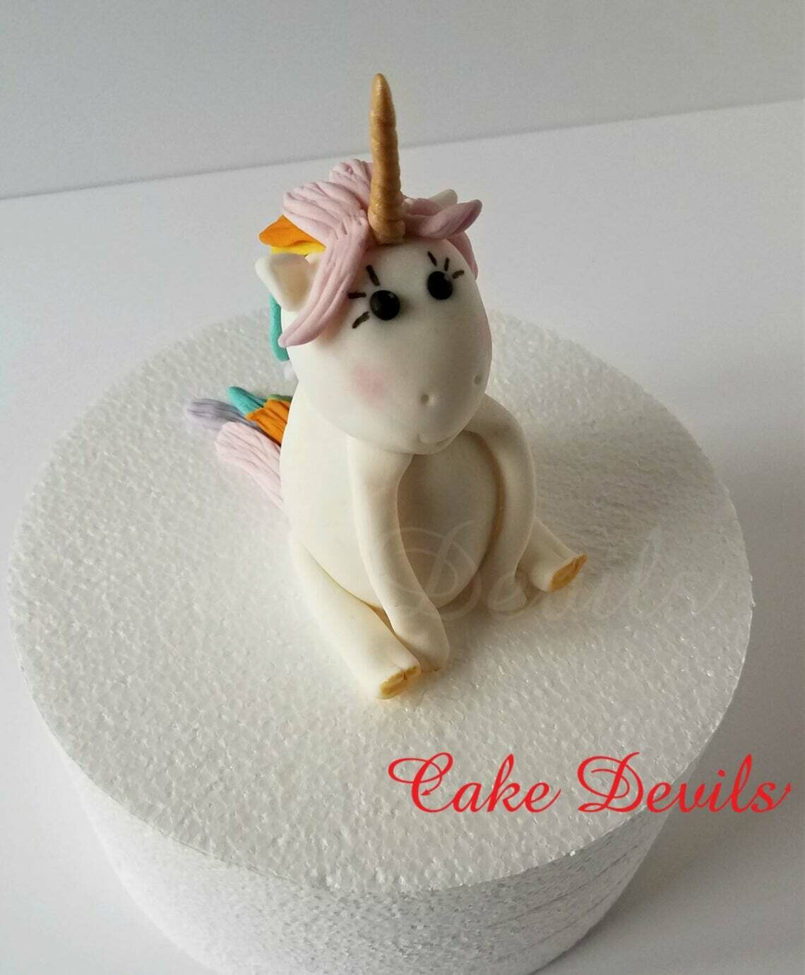 Unicorn Fondant Cake Topper with Rainbow Hair