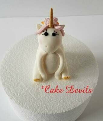 Unicorn Fondant Cake Topper with Rainbow Hair