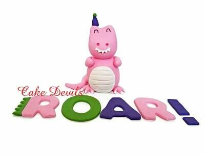 Party Animal Dinosaur Cake Topper, Birthday Cake Decorations, First birthday, 1st birthday, ROAR, RAWR, Fondant Letters, fondant dinosaur