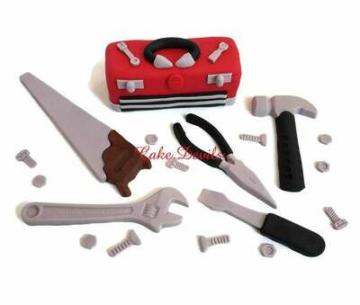 Toolbox Cake Toppers with Fondant Tool Cake Decorations