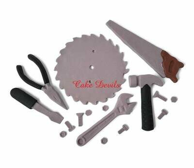 Tools Cake Toppers, Hammer, Saw, Pliers, Screws Cake Decorations, Fondant tools
