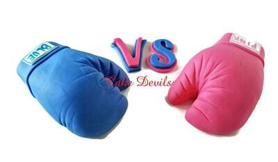 Gender Reveal Boxing Gloves Cake Topper, Pink vs Blue