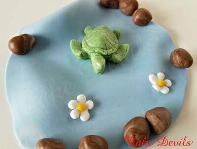 Turtle Cake Topper, Fondant Sea Turtle Cake Decoration