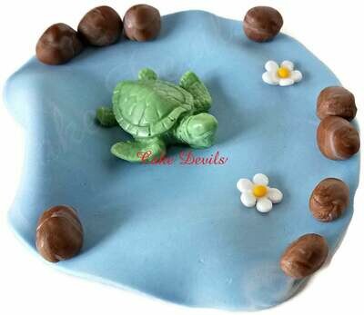Turtle Cake Topper, Fondant Sea Turtle Cake Decoration