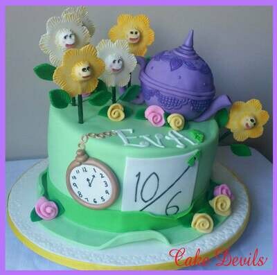 Fondant Pocket Watch Cake Decoration, Great for an Alice in Wonderland themed cake