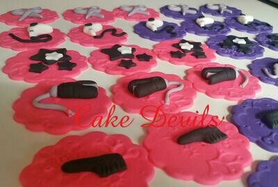 Hairdresser Cupcake Toppers, Hair Stylist Fondant Cupcake Toppers, Beautician Party
