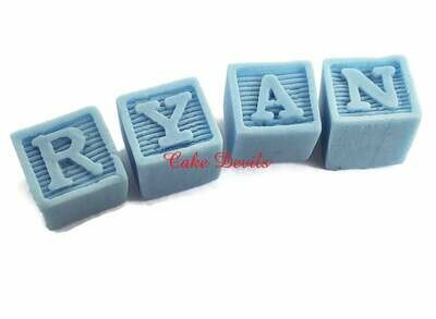 Baby Blocks Cake Decorations, Fondant Baby Blocks Baby Shower Cake Toppers