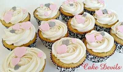 Heart Bridal Shower Cake / Cupcake Toppers