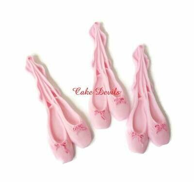 Ballerina Fondant Cake Toppers, Ballet Slippers